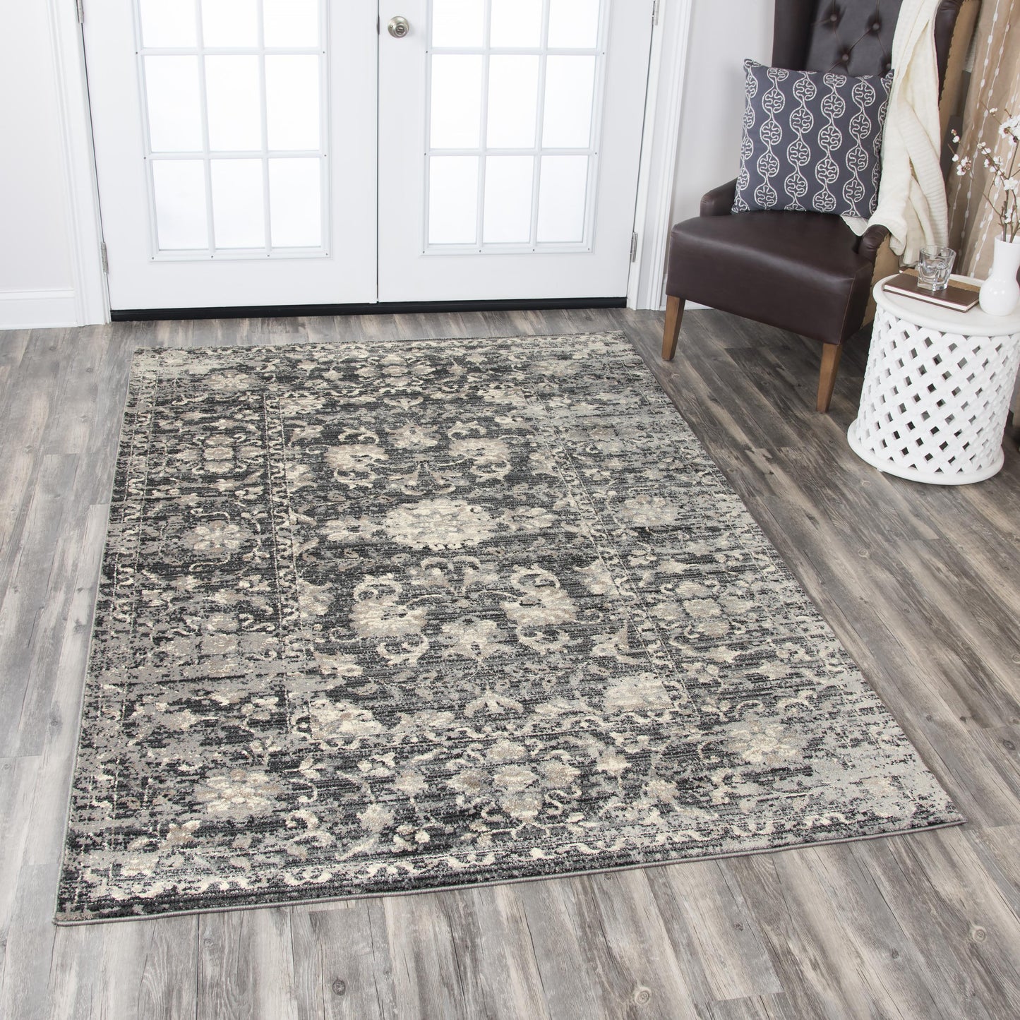 Panache PN6986 Gray/Taupe Power Loomed Rug - Rizzy