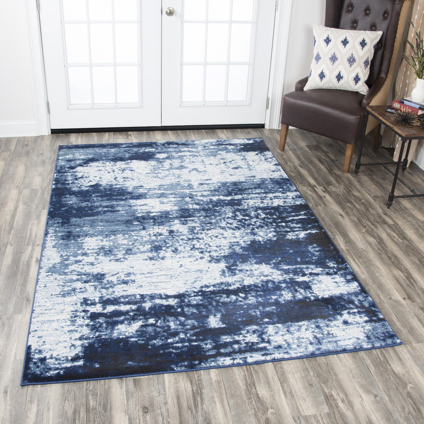 Panache PN6988 Ivory/Blue Power Loomed Rug - Rizzy