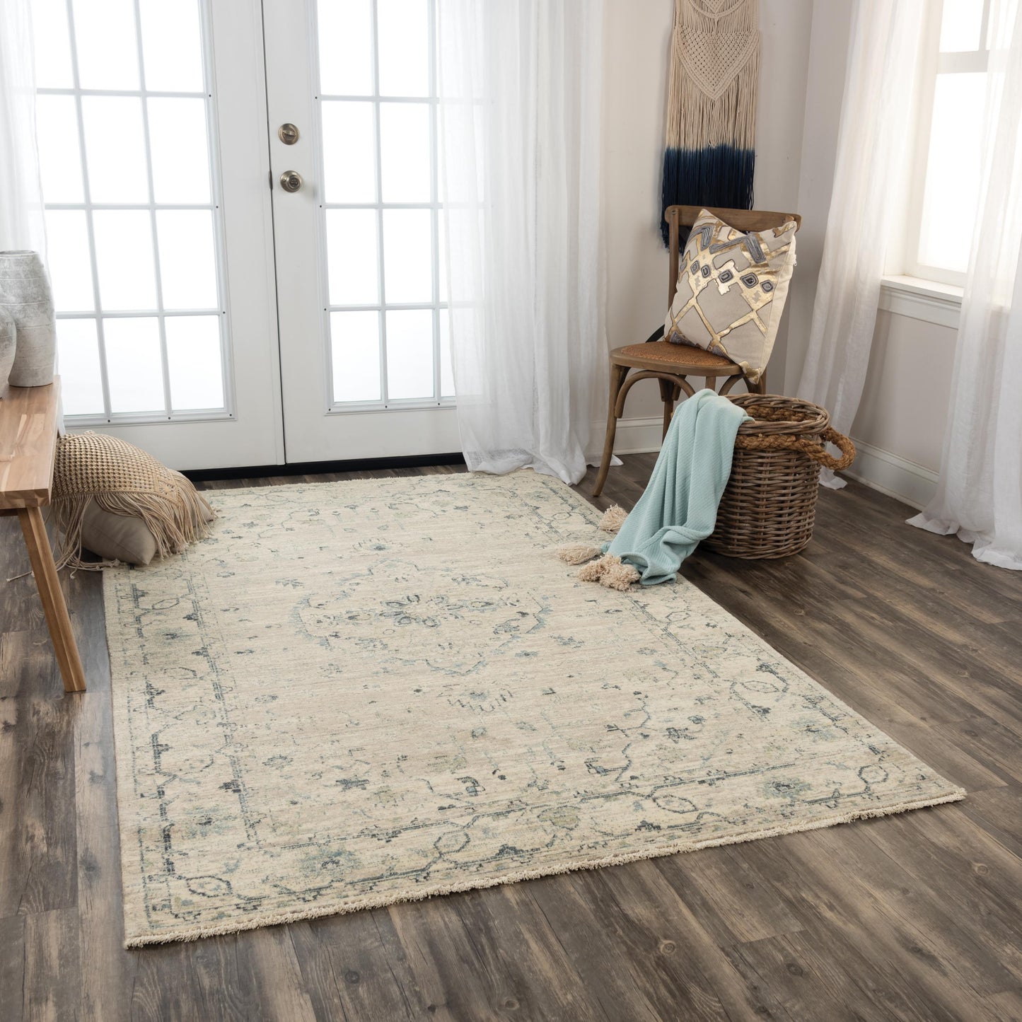 Platinum PNM104 Beige/Green Hybrid Rug - Rizzy