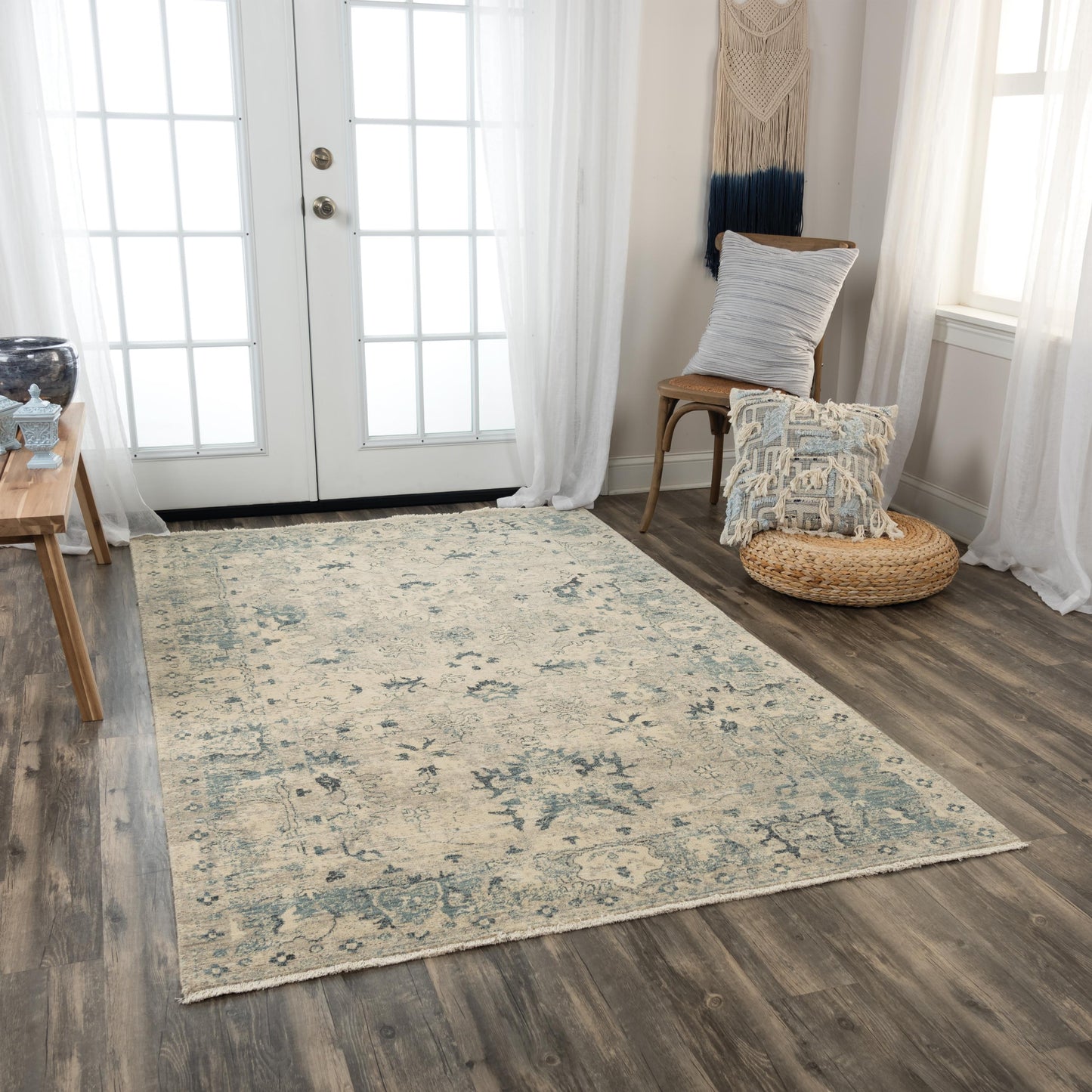 Platinum PNM106 Beige/Blue Hybrid Rug - Rizzy
