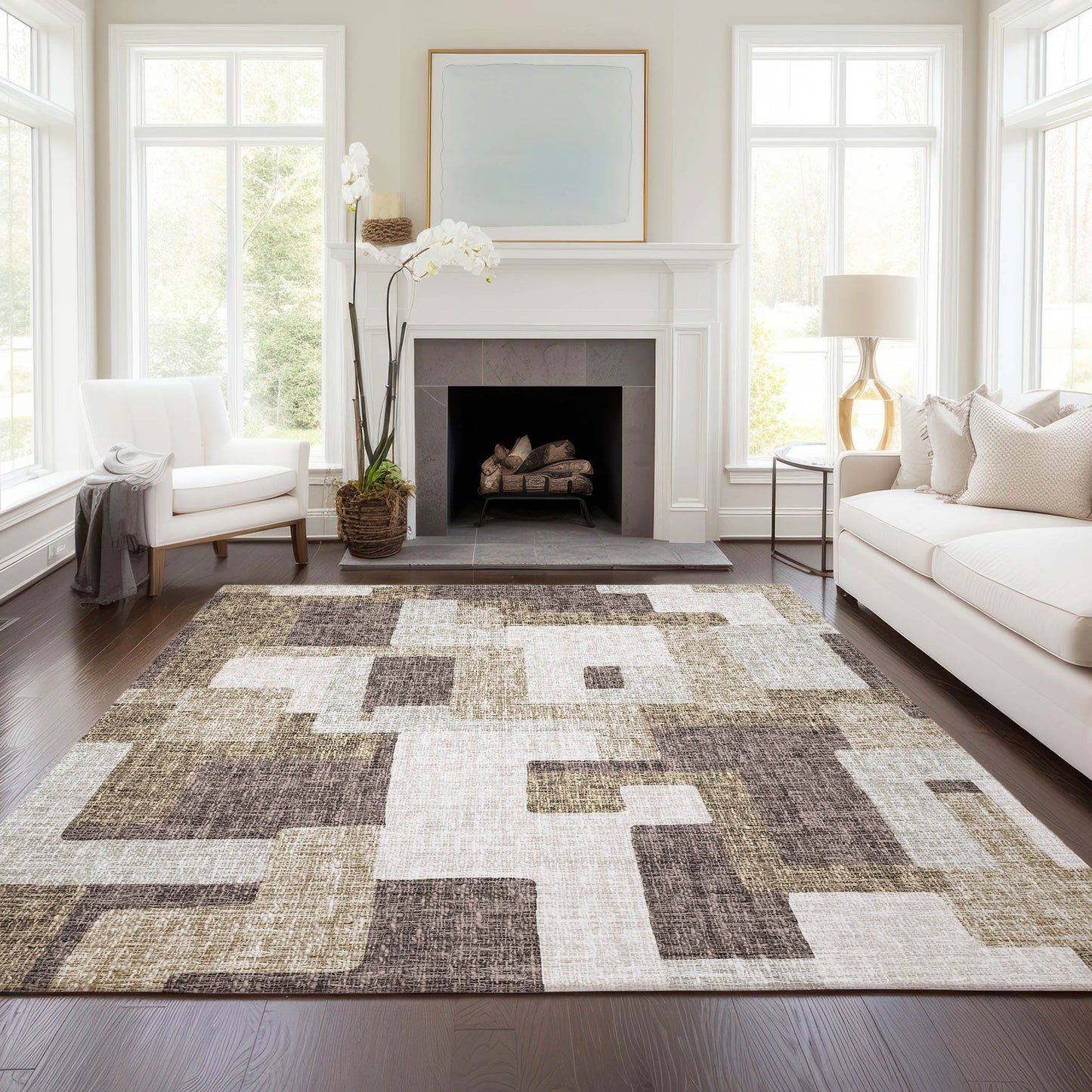 Machine Made Portico PO3 Brown - Dalyn Rugs
