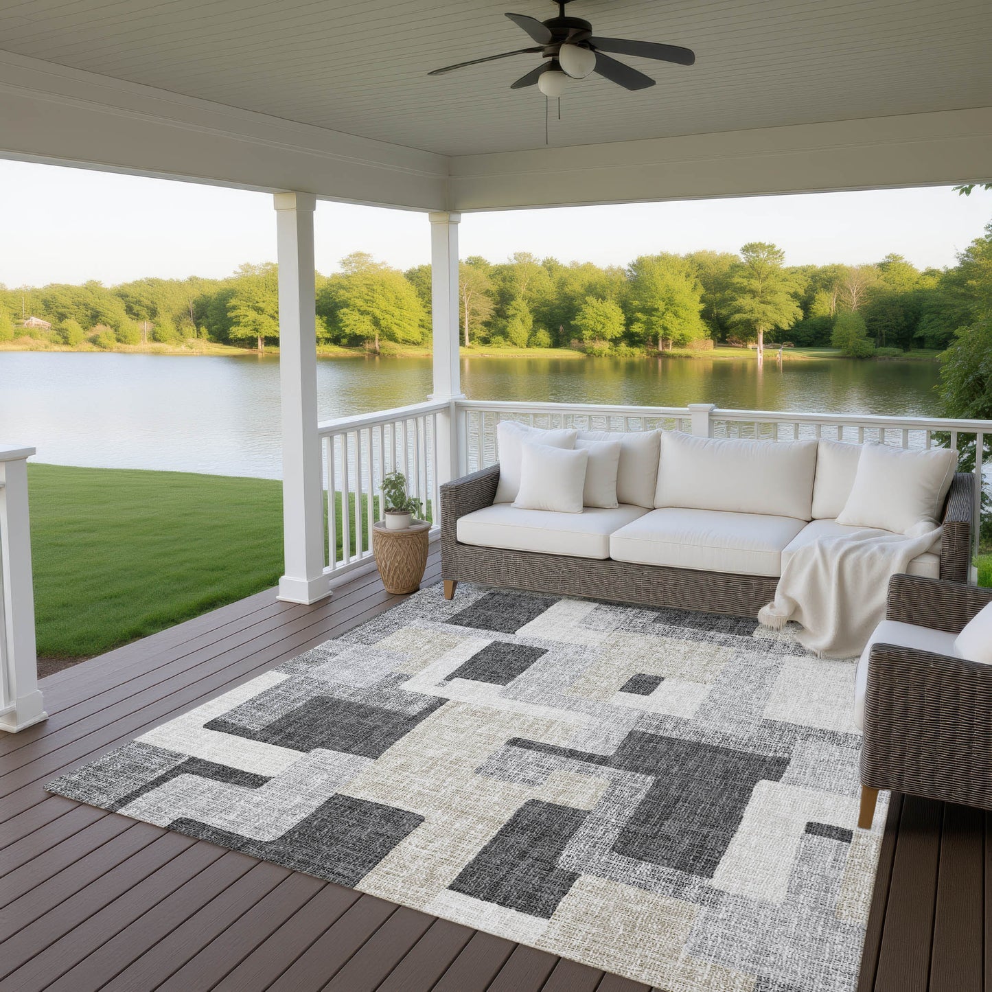 Machine Made Portico PO3 Gray - Dalyn Rugs