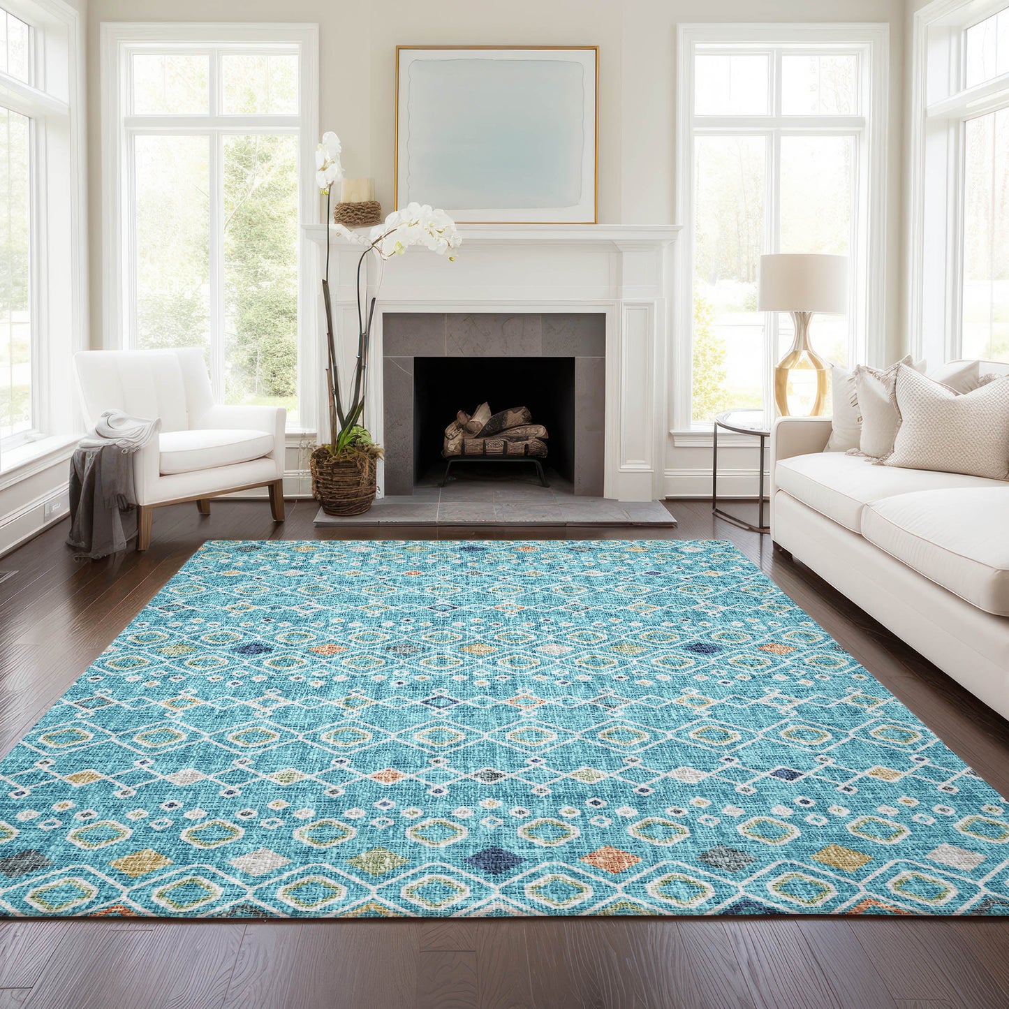 Machine Made Portico PO4 Teal - Dalyn Rugs
