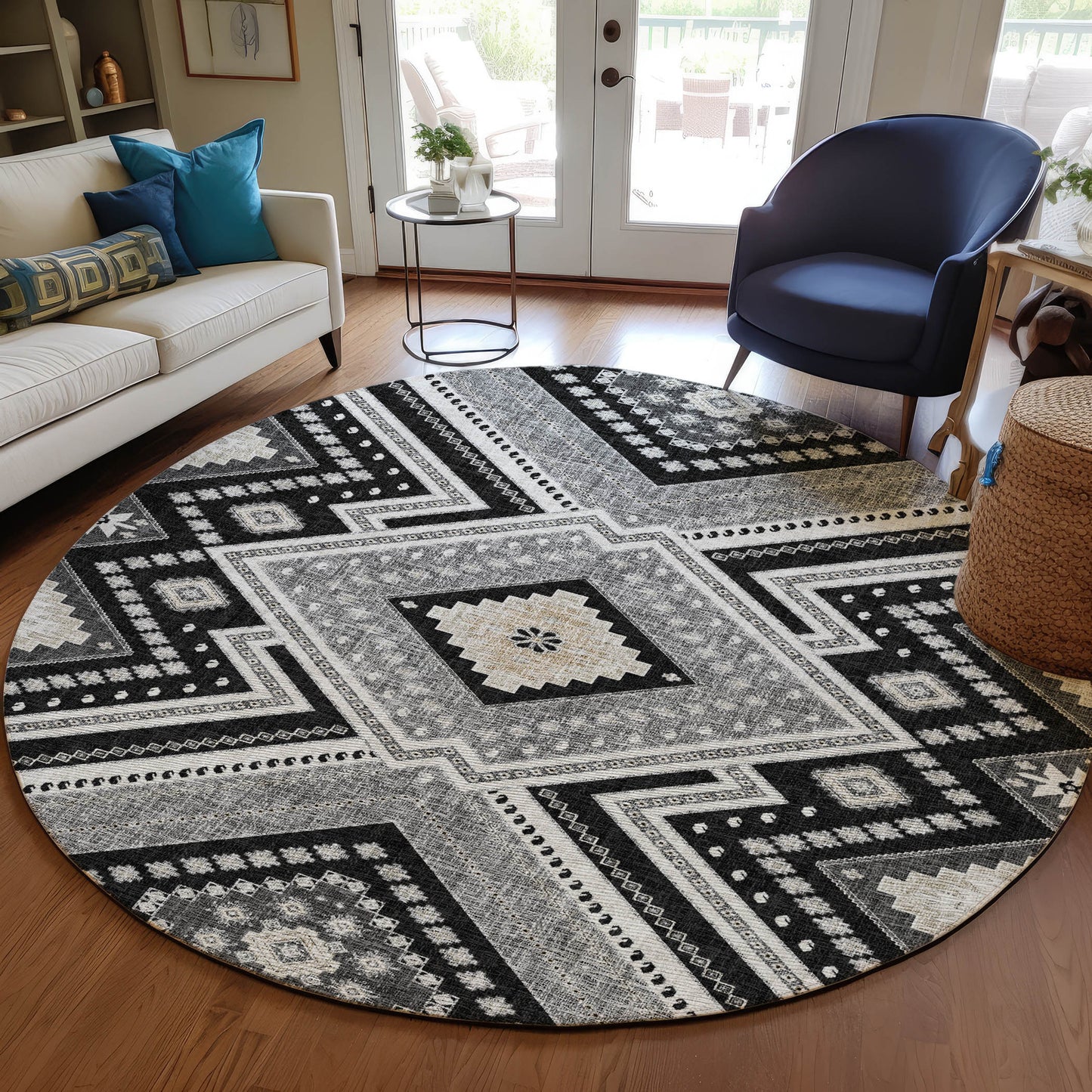 Machine Made Portico PO5 Black - Dalyn Rugs