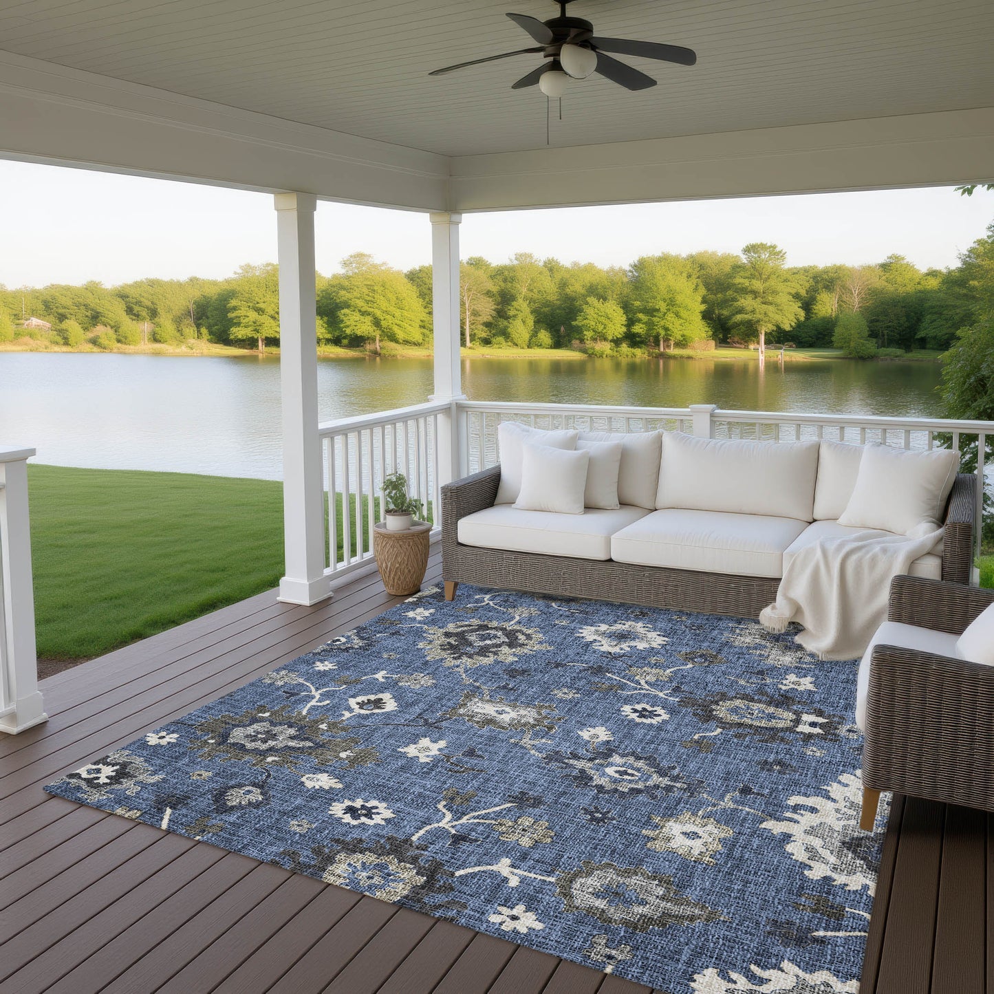 Machine Made Portico PO6 Blue - Dalyn Rugs