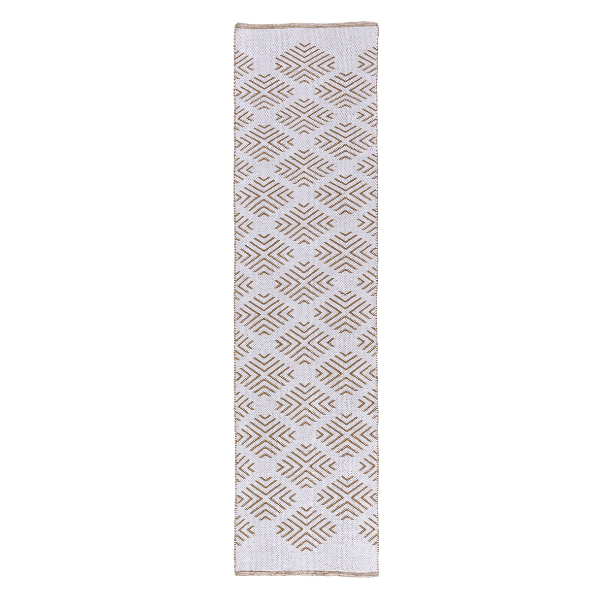 Tan/ White Diamond Modern Flatweave Cotton/Polyester Indoor Area Rug - Silo view