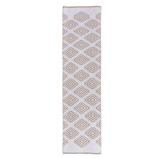 Tan/ White Diamond Modern Flatweave Cotton/Polyester Indoor Area Rug - Silo view