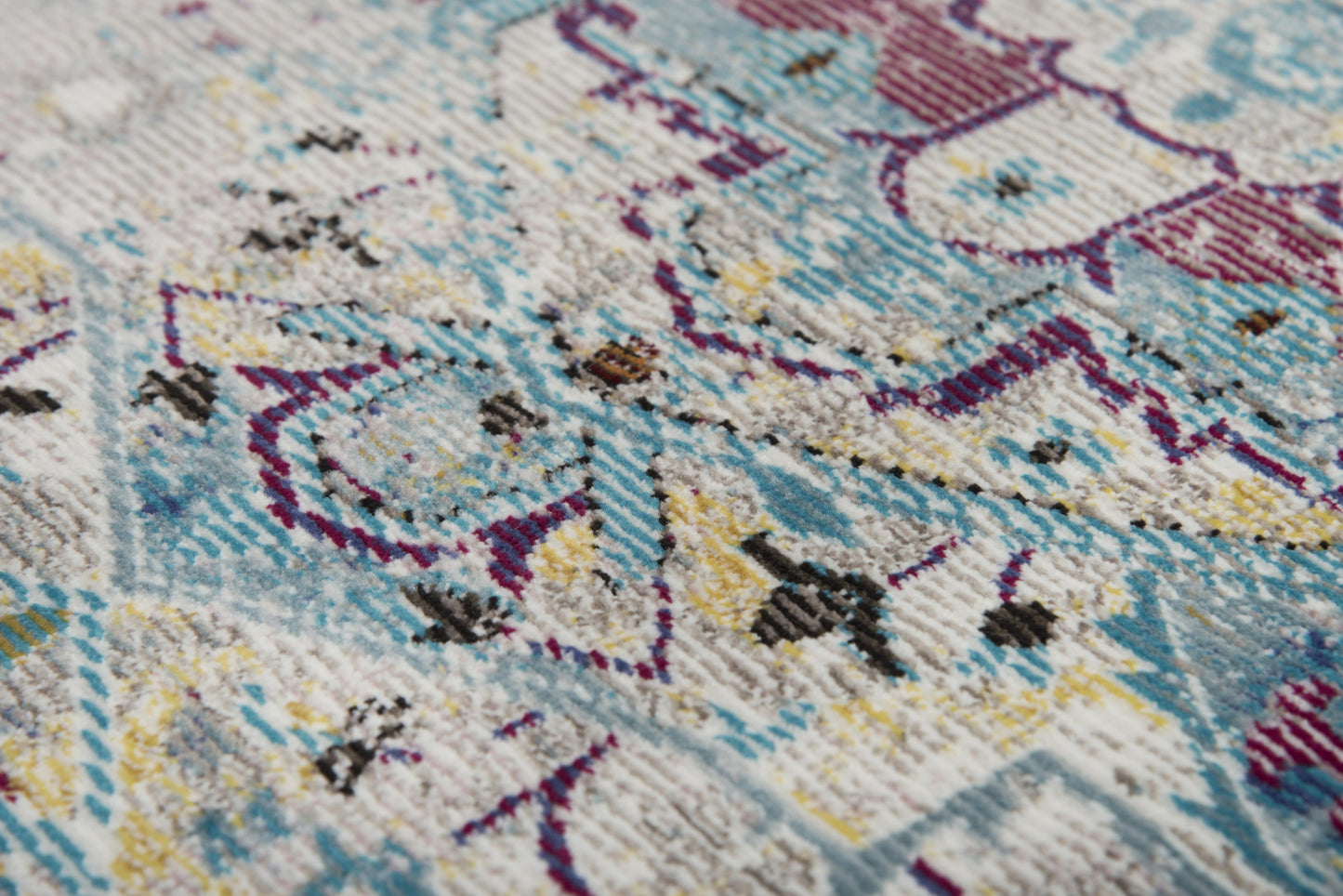 Princeton PRI101 Blue/Cream Machine-Made Rug - Rizzy