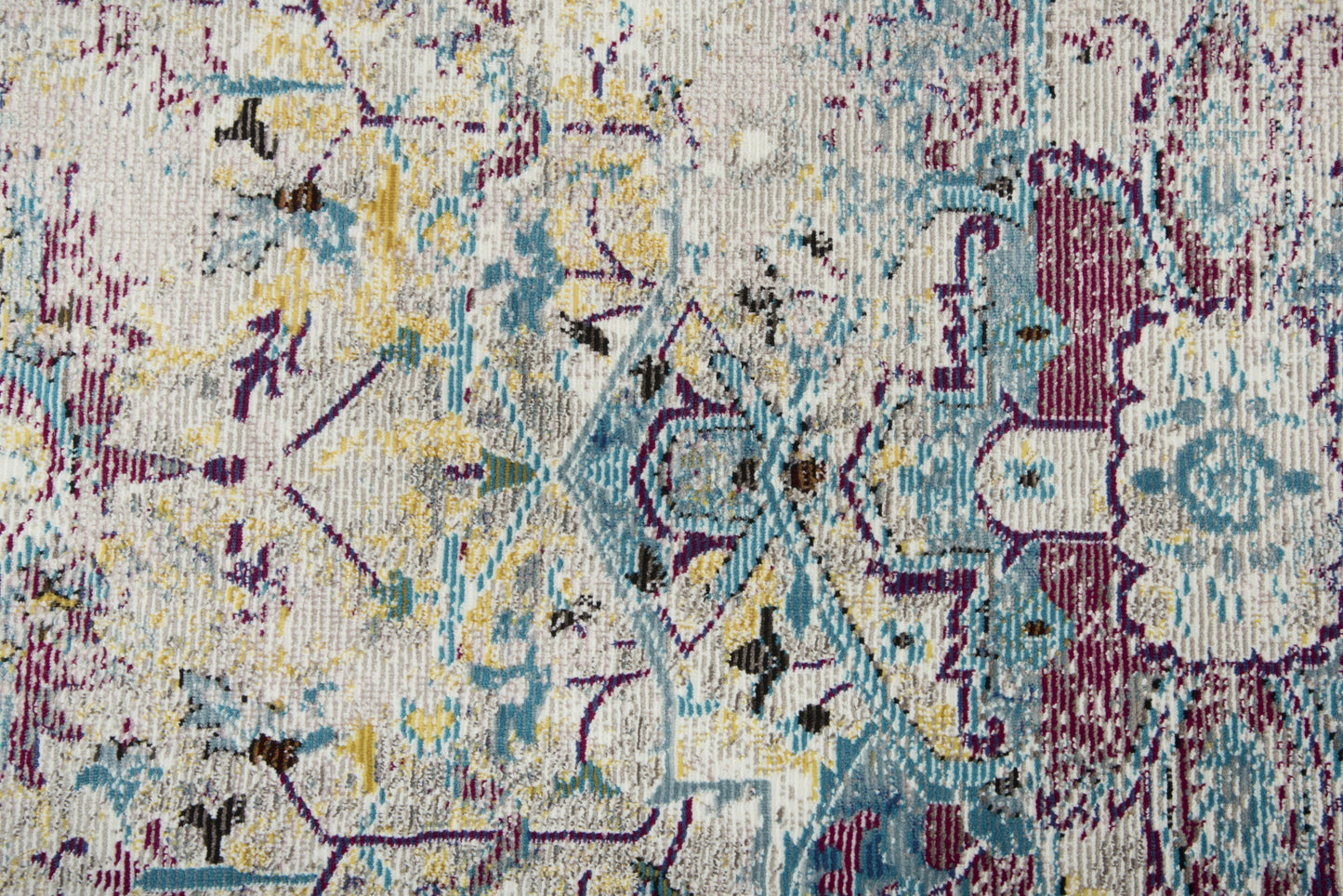 Princeton PRI101 Blue/Cream Machine-Made Rug - Rizzy