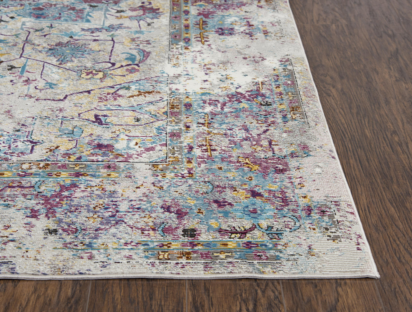 Princeton PRI101 Blue/Cream Machine-Made Rug - Rizzy