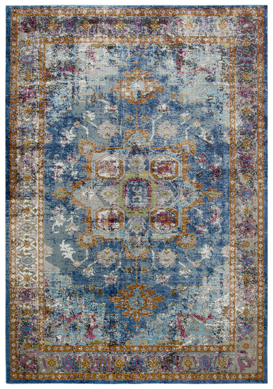 Princeton PRI102 Blue Machine-Made Rug - Rizzy