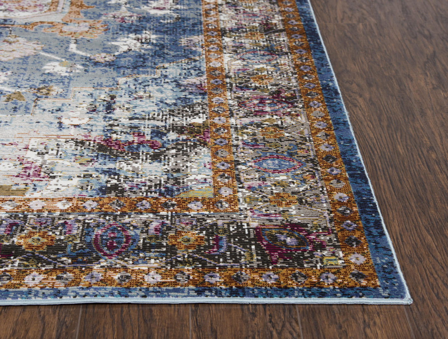 Princeton PRI102 Blue Machine-Made Rug - Rizzy