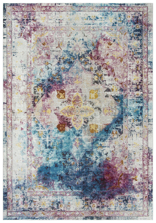 Princeton PRI104 Cream/Blue Machine-Made Rug - Rizzy