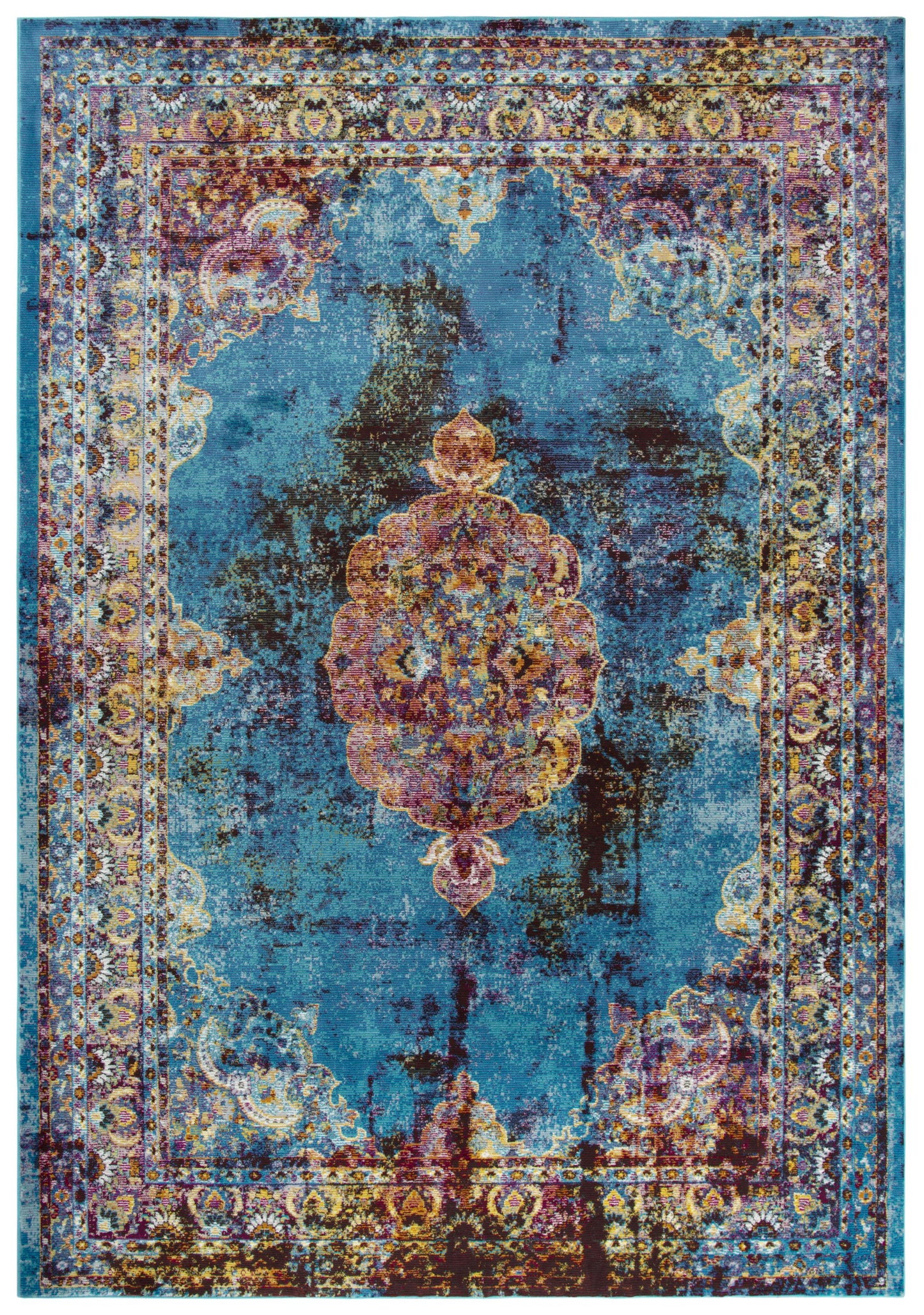 Princeton PRI107 Blue Machine-Made Rug - Rizzy