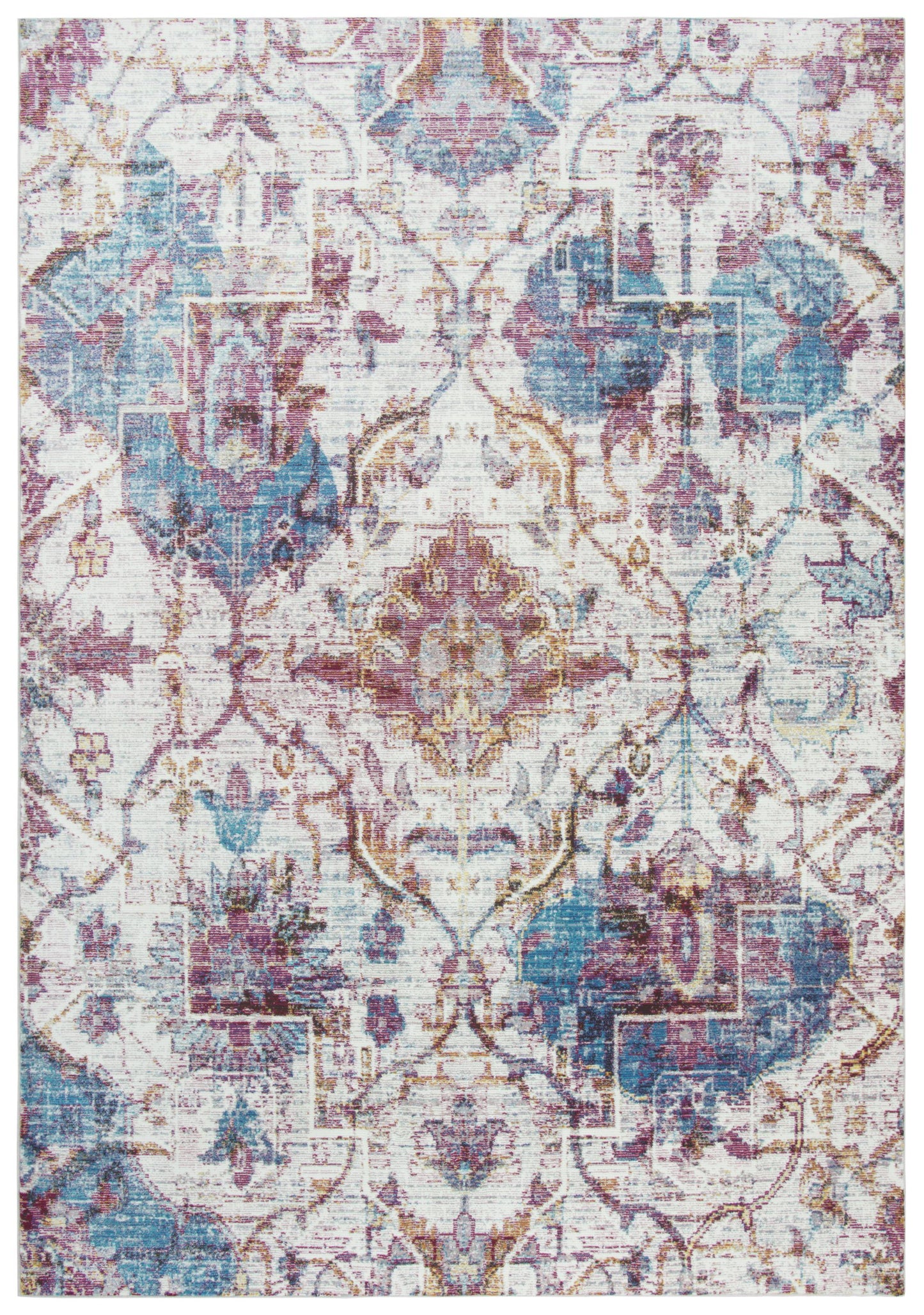 Princeton PRI110 Cream/Blue Machine-Made Rug - Rizzy