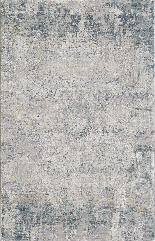 Peyton 4006 Grey Blue Medallion Machine Woven Performance Area Rug - KAS