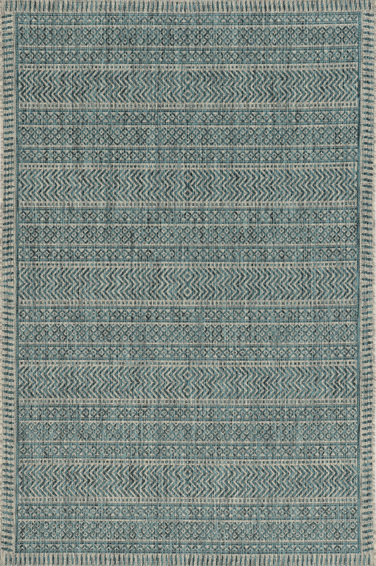 Provo 5755 Teal Horizon Machine Woven Performance Area Rug - KAS