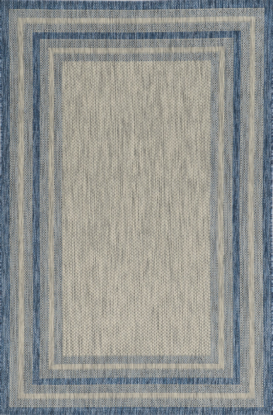 Provo 5756 Grey/Denim Cape Cod Machine Woven Performance Area Rug - KAS