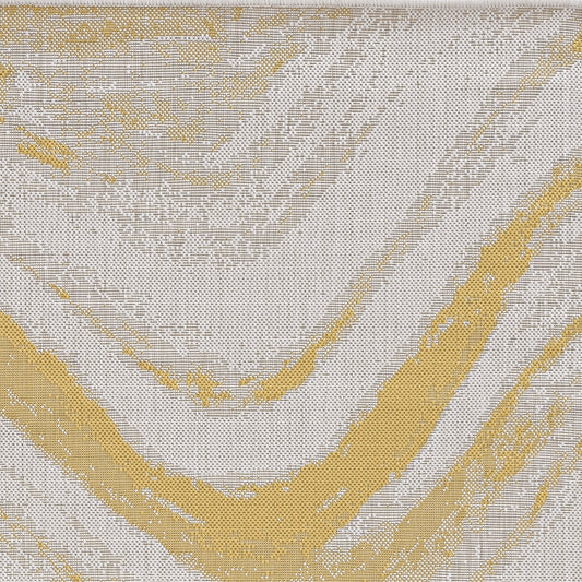Provo 5764 Ivory/Gold Strokes Machine Woven Performance Area Rug - KAS