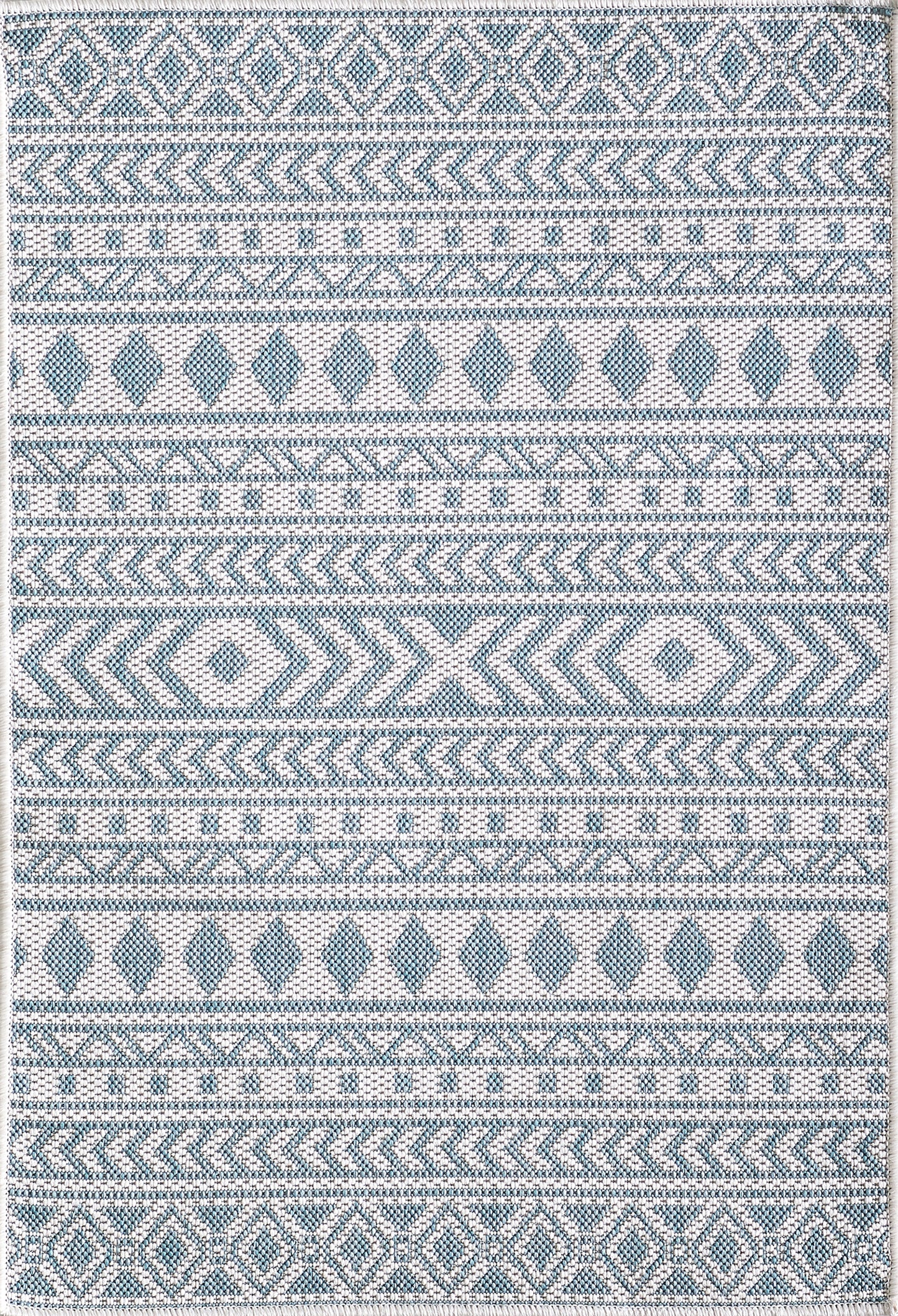 Provo 5777 Ivory/Aqua Natura Machine Woven Performance Area Rug - KAS