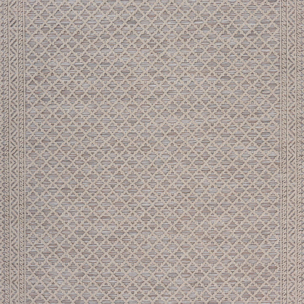 Natural-Toned Classic Geometric Indoor/Outdoor Rug - lifestyle view