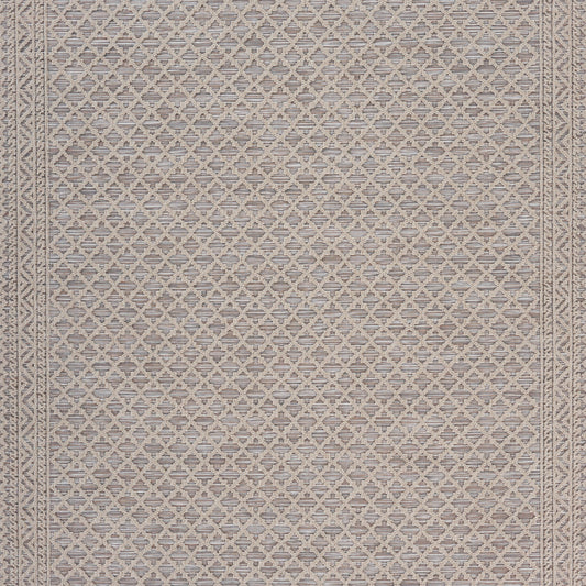 Natural-Toned Classic Geometric Indoor/Outdoor Rug - lifestyle view