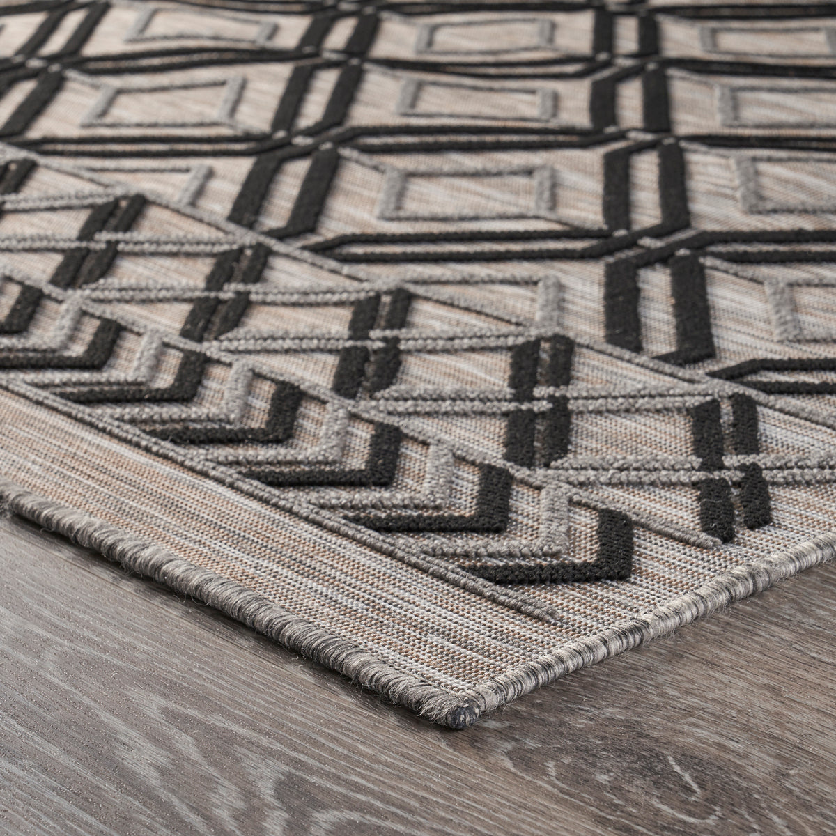 Geometric Daze Indoor/Outdoor Rug - side angle view