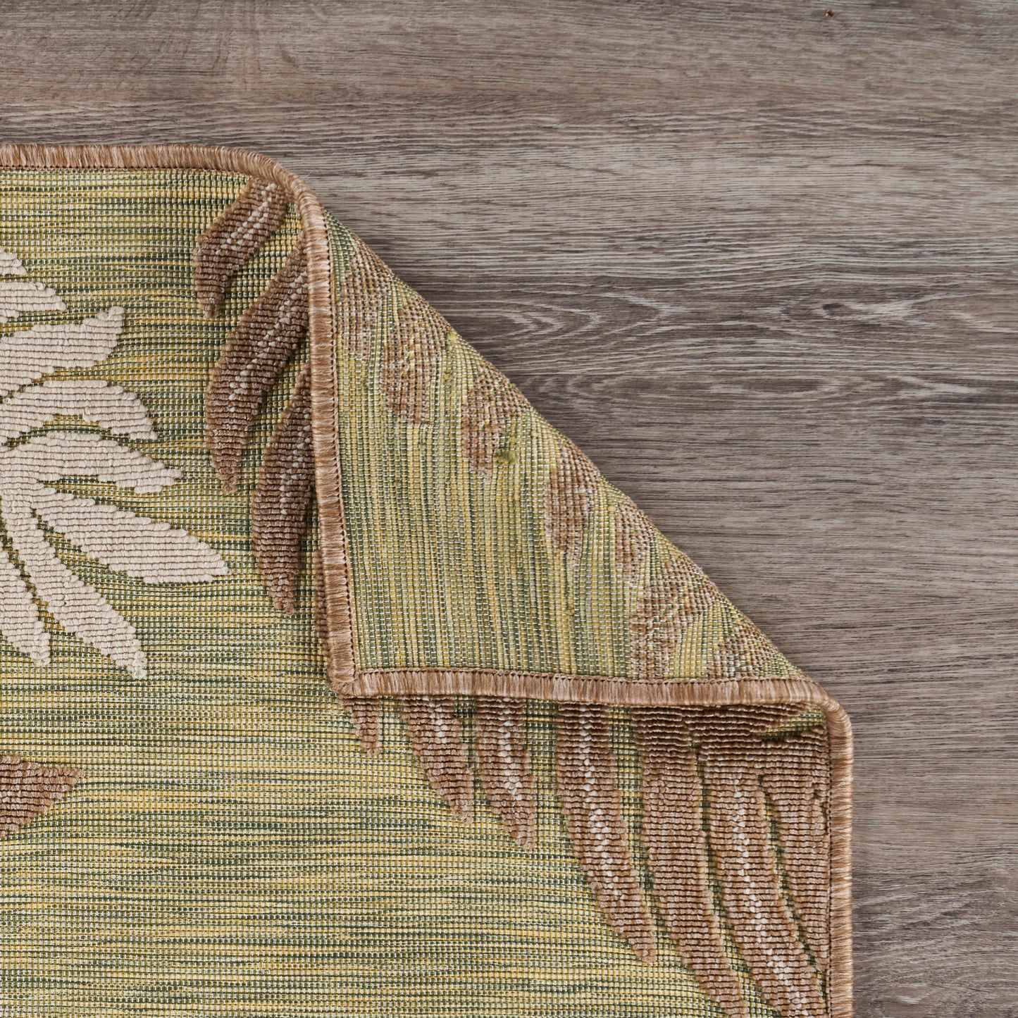 RETRE-81606 Bohemian/Eclectic Machine Made Tan/Green Polypropylene Indoor/Outdoor Area Rugs - LR Home