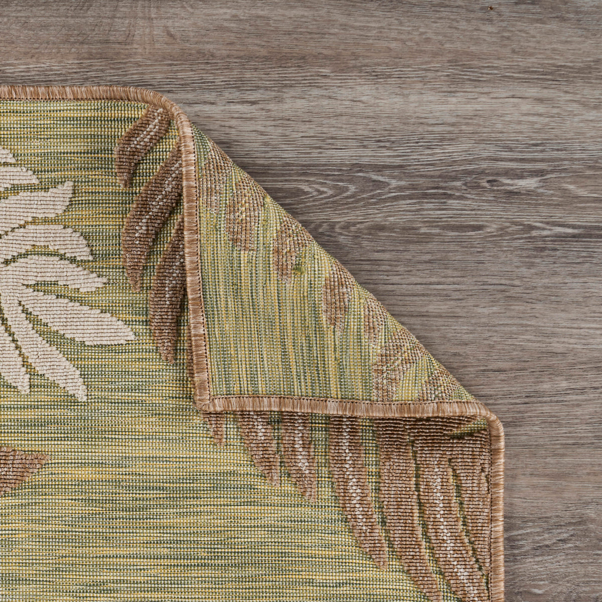 Tropical Leaf Botanical Indoor/Outdoor Rug - close-up detail