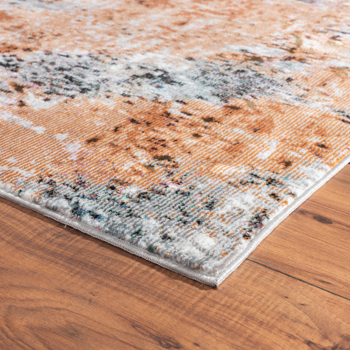 Industrial Splash Revolution Area Rug - side angle view