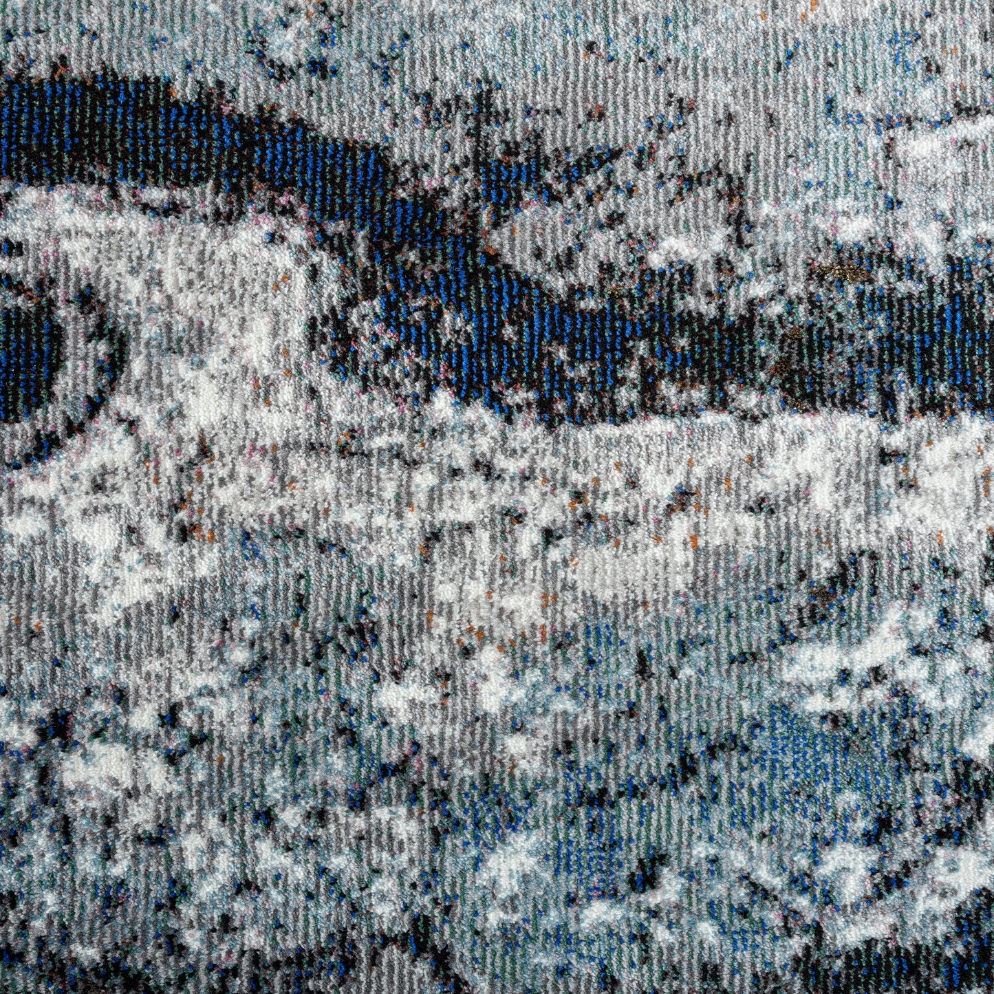 Revolution-81802 Modern Power-Loomed Navy/Blue/Gray/White Cotton Indoor Area Rug - LR Home