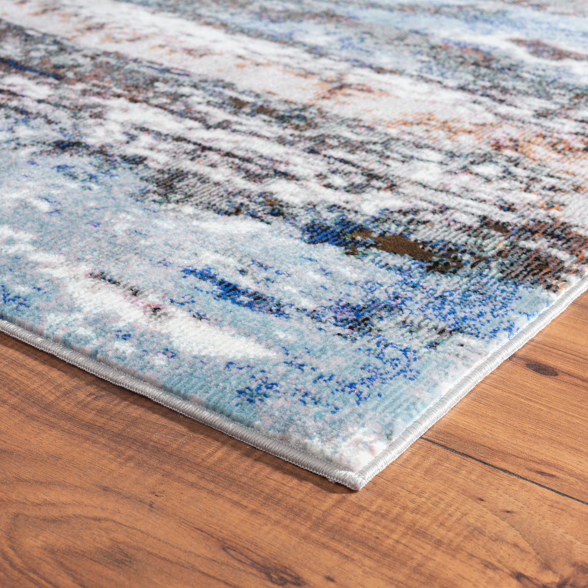 Serene Waterfall Abstract Revolution Area Rug - side angle view