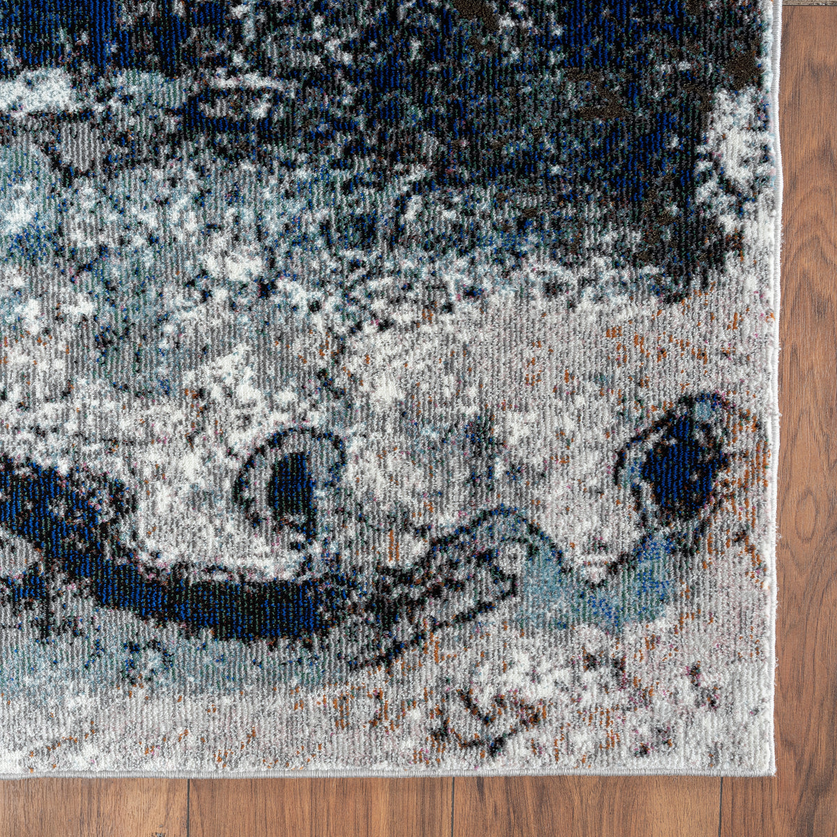 Serene Waterfall Abstract Revolution Area Rug - back view