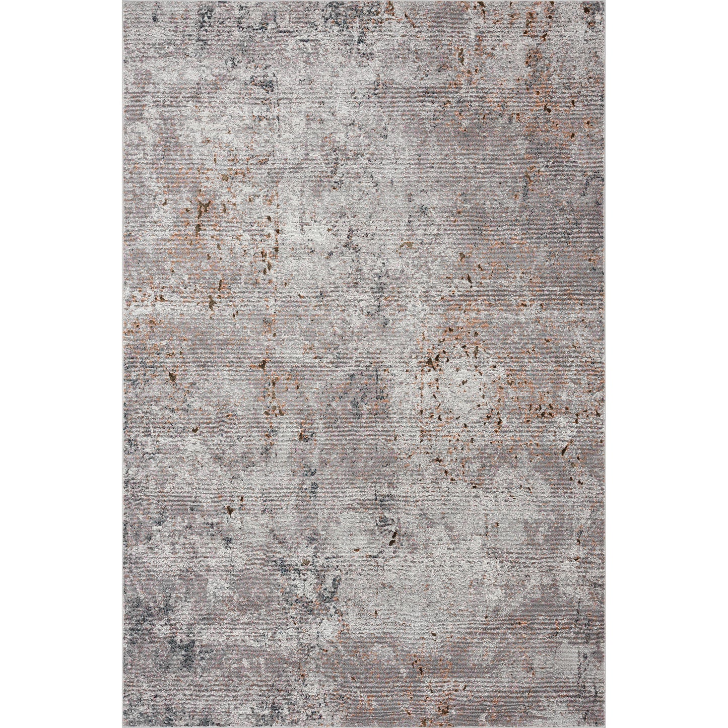 REVOL-81804 Modern/Contemporary Machine Made Gray/Cream/Rust/Pink Poly Blend Indoor Area Rugs - LR Home