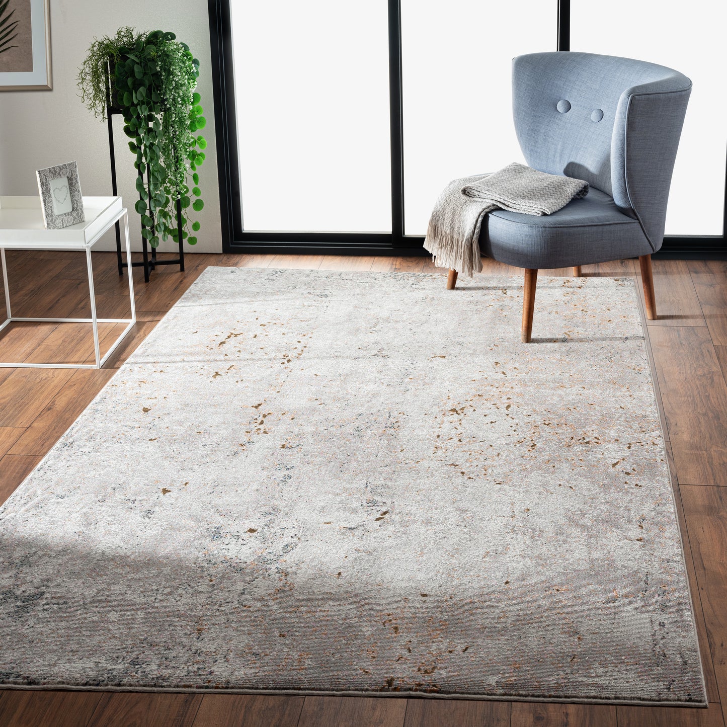 REVOL-81804 Modern/Contemporary Machine Made Gray/Cream/Rust/Pink Poly Blend Indoor Area Rugs - LR Home