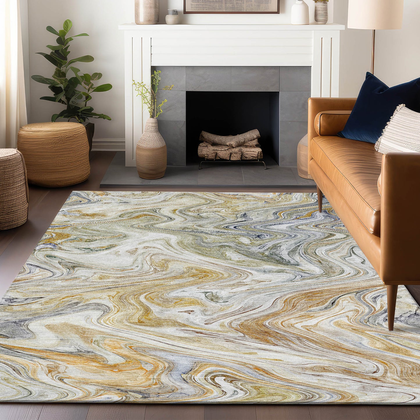 Machine Made Ravenna RN8 Linen - Dalyn Rugs