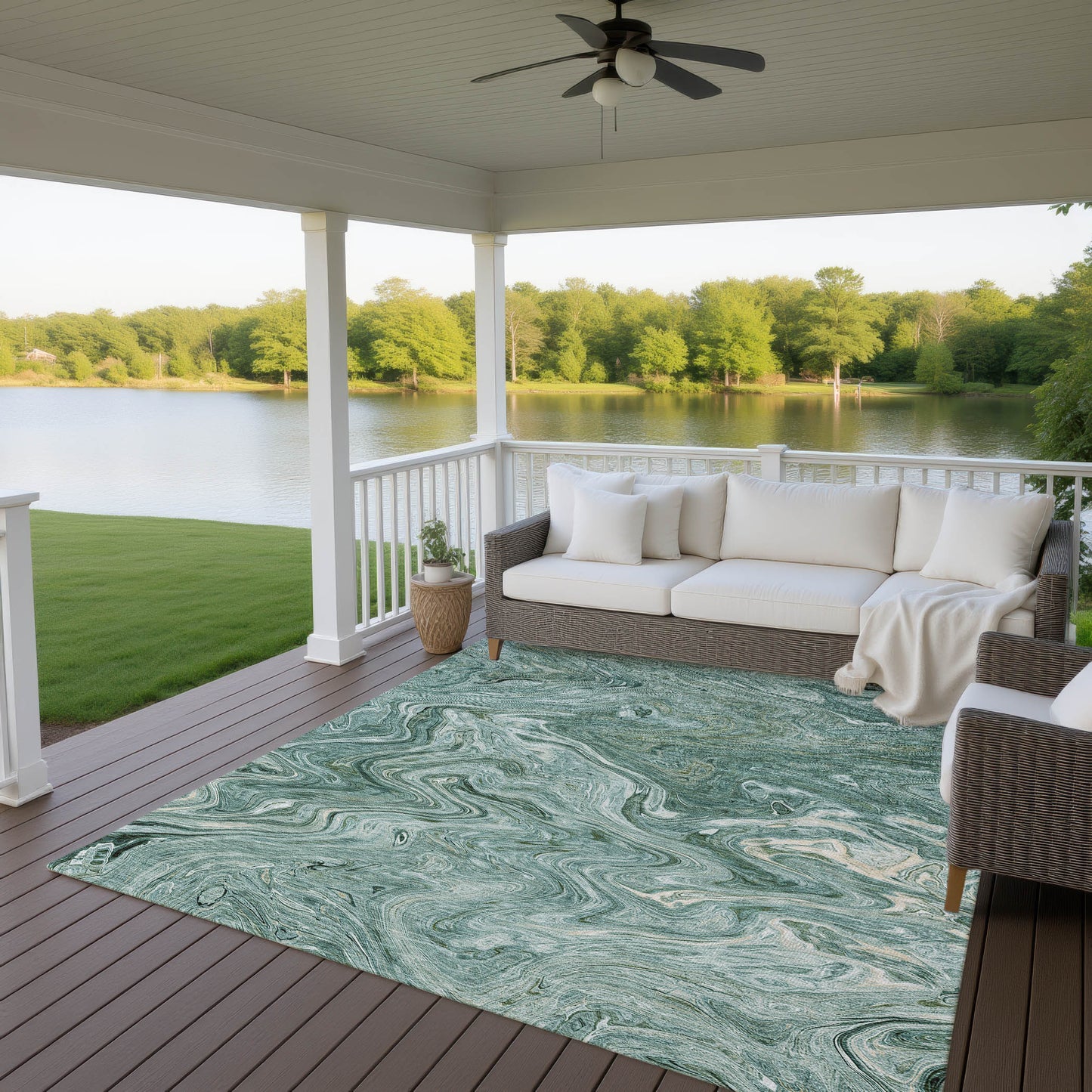 Machine Made Ravenna RN8 Teal - Dalyn Rugs