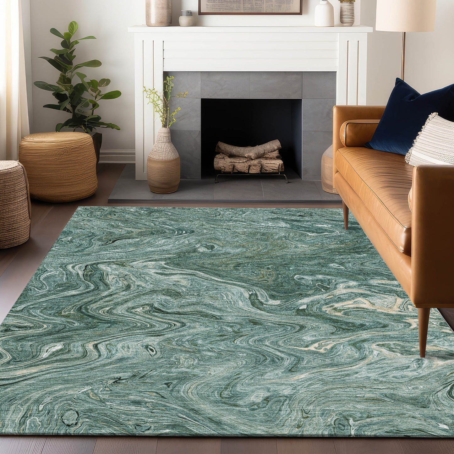Machine Made Ravenna RN8 Teal - Dalyn Rugs