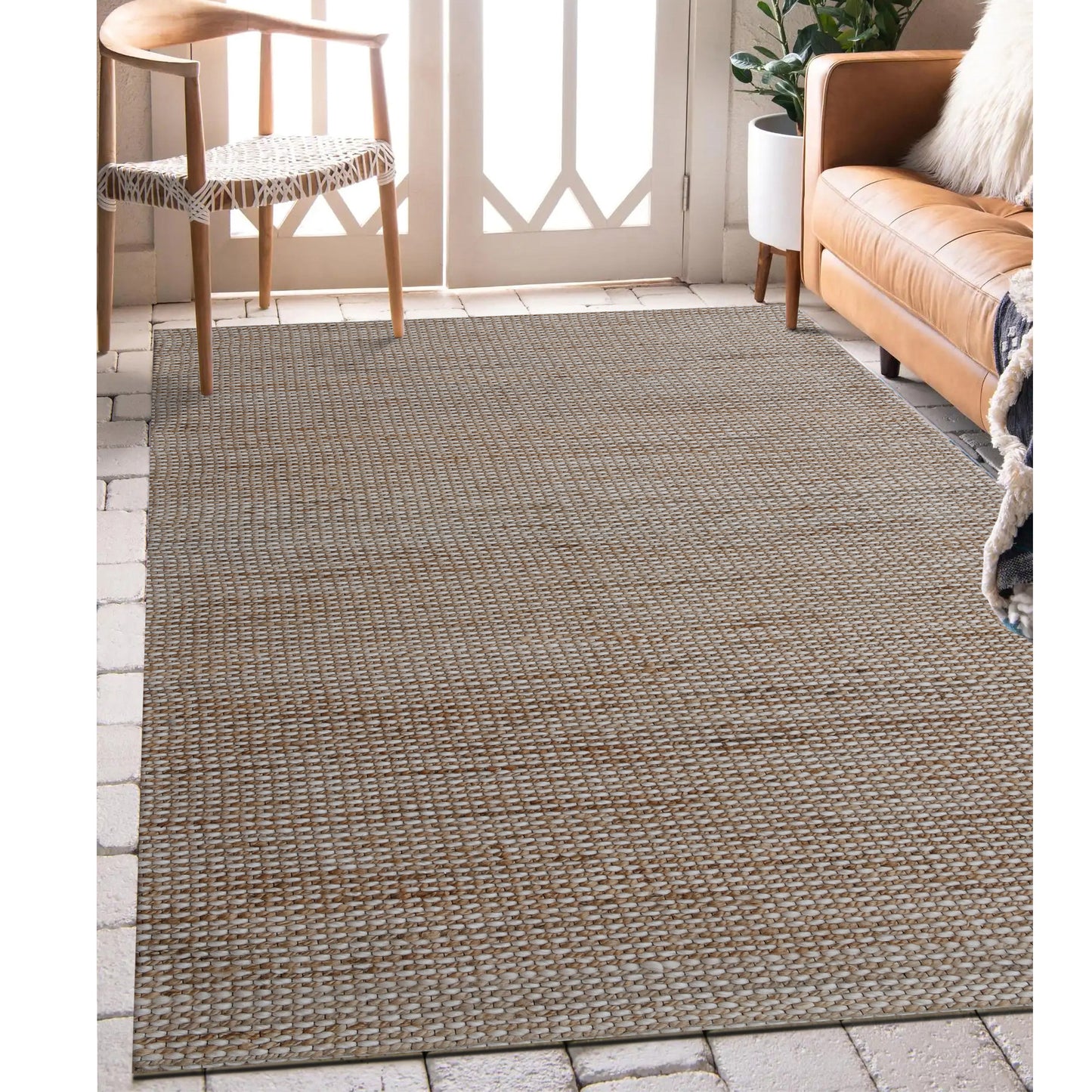 Rondane-03422 Farmhouse Hand-Woven Beige/Natural Cotton Indoor Area Rug - LR Home