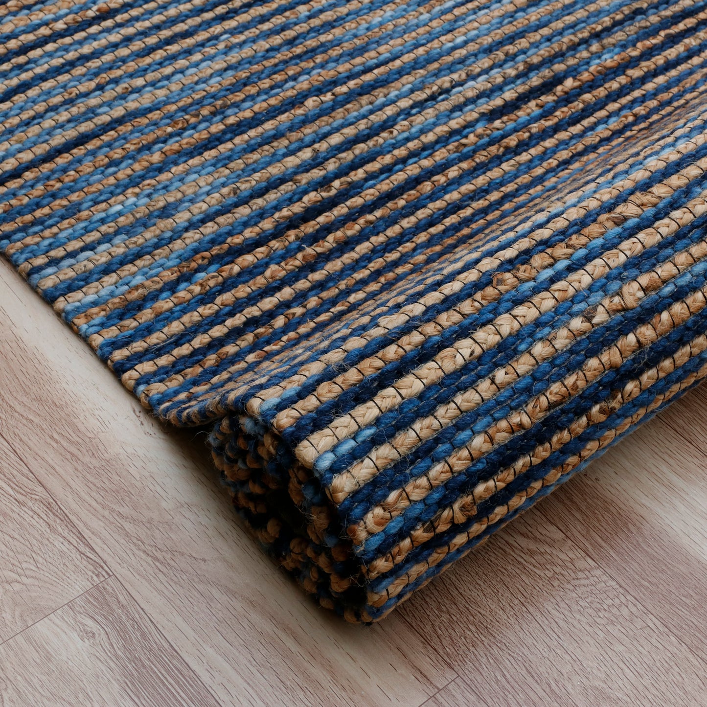 Rondane-03423 Farmhouse Hand-Woven Navy Cotton Indoor Area Rug - LR Home