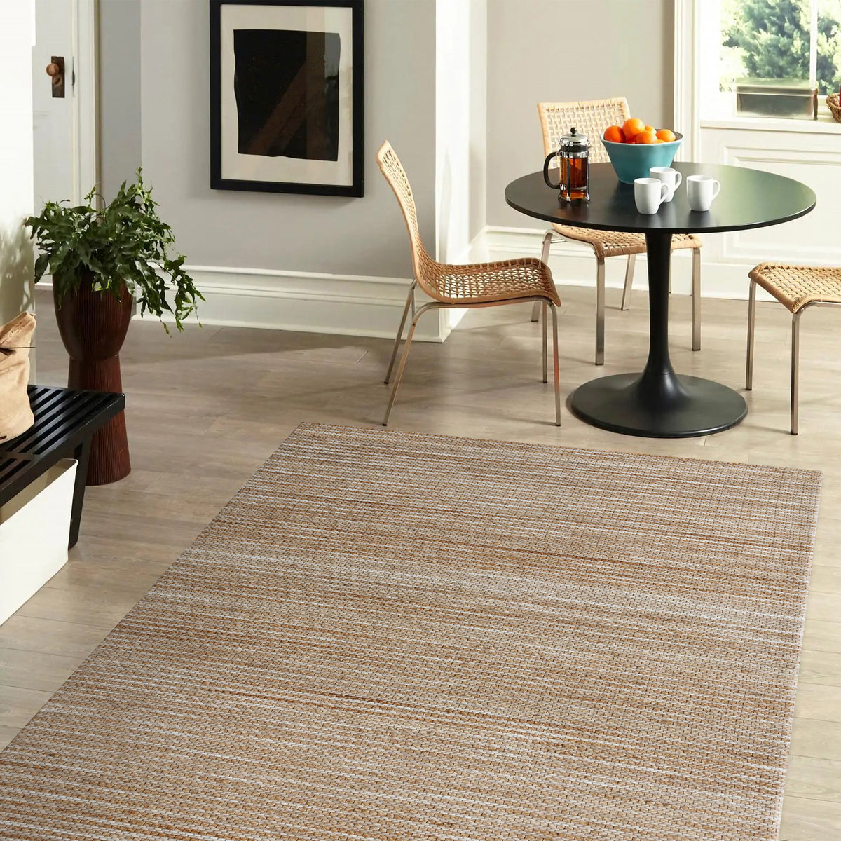 Rondane Amaya Beige Farmhouse Jute and Wool Blend Indoor Area Rug - lifestyle view