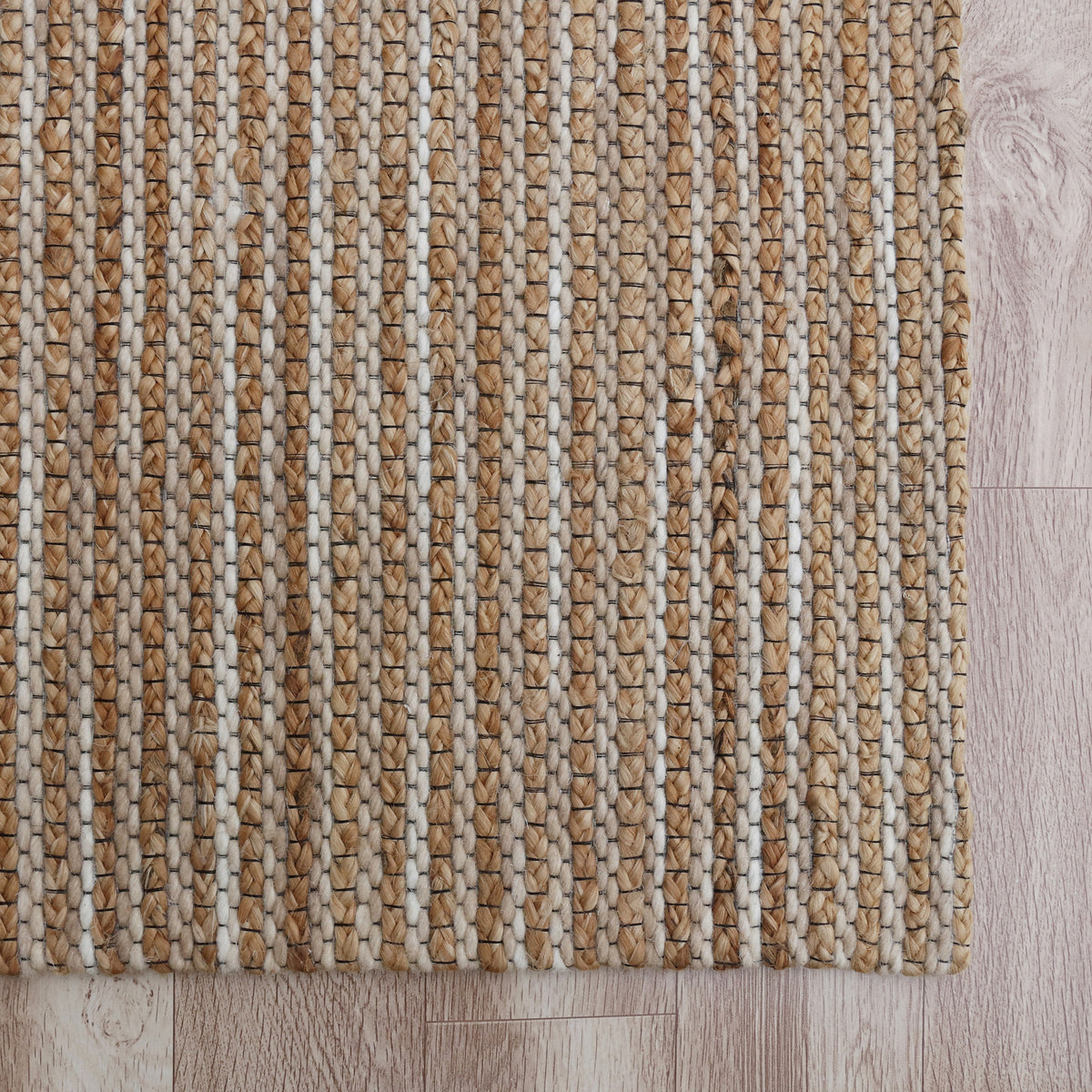 Rondane Amaya Beige Farmhouse Jute and Wool Blend Indoor Area Rug - corner view