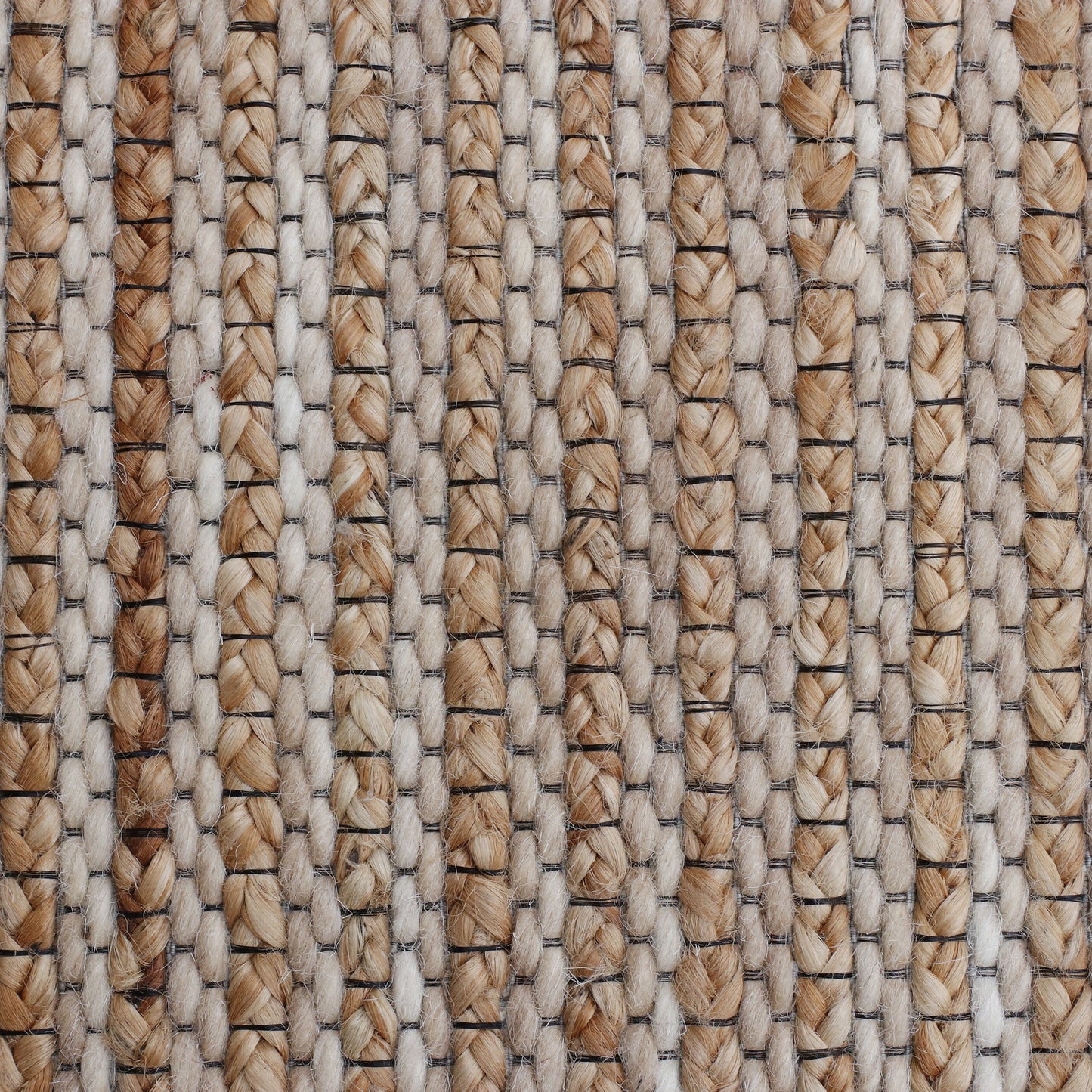 RONDN-03421 Farmhouse Hand-Woven Beige Jute and Wool Blend Indoor Area Rugs - LR Home