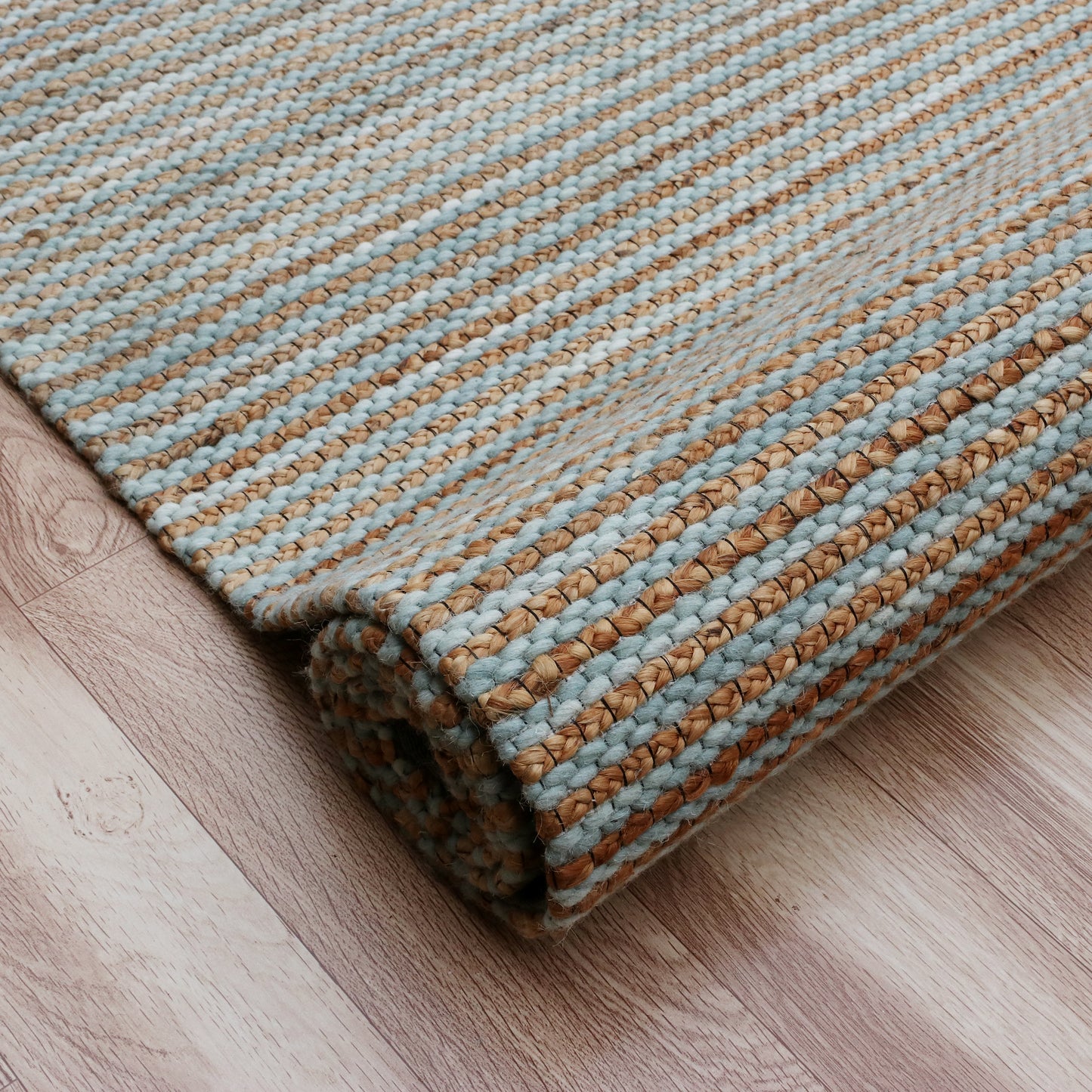 Rondane-03425 Farmhouse Hand-Woven Turquoise Cotton Indoor Area Rug - LR Home