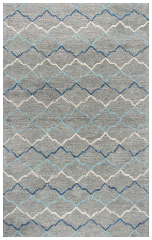 Resonant RS902A Gray/Blue Hand-Tufted Rug - Rizzy
