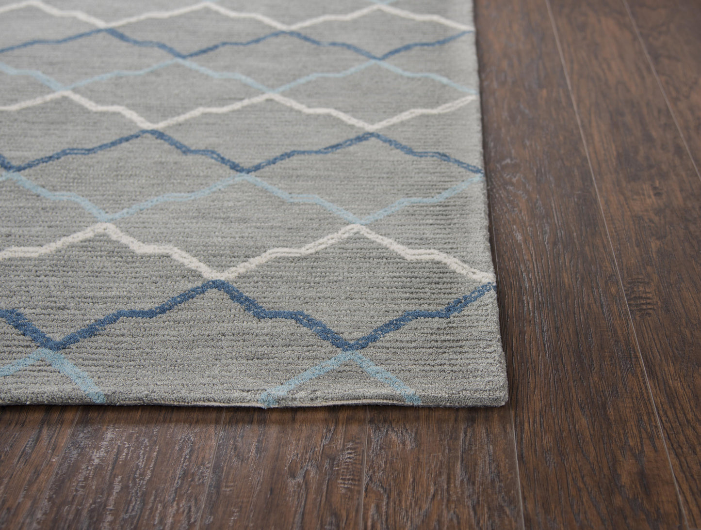 Resonant RS902A Gray/Blue Hand-Tufted Rug - Rizzy
