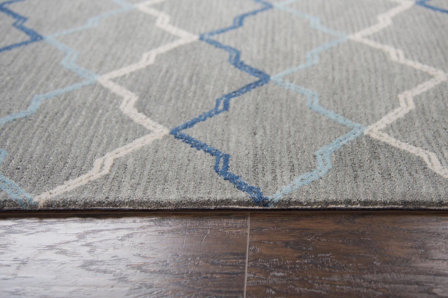 Resonant RS902A Gray/Blue Hand-Tufted Rug - Rizzy