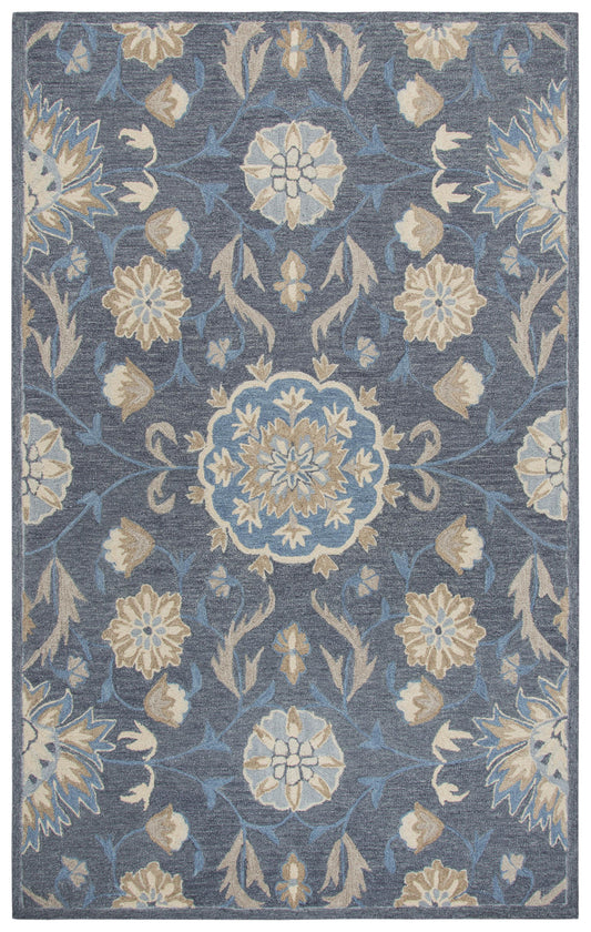 Resonant RS912A Dark Gray Hand-Tufted Rug - Rizzy
