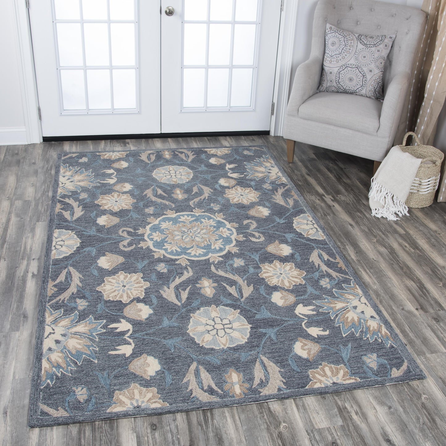 Resonant RS912A Dark Gray Hand-Tufted Rug - Rizzy