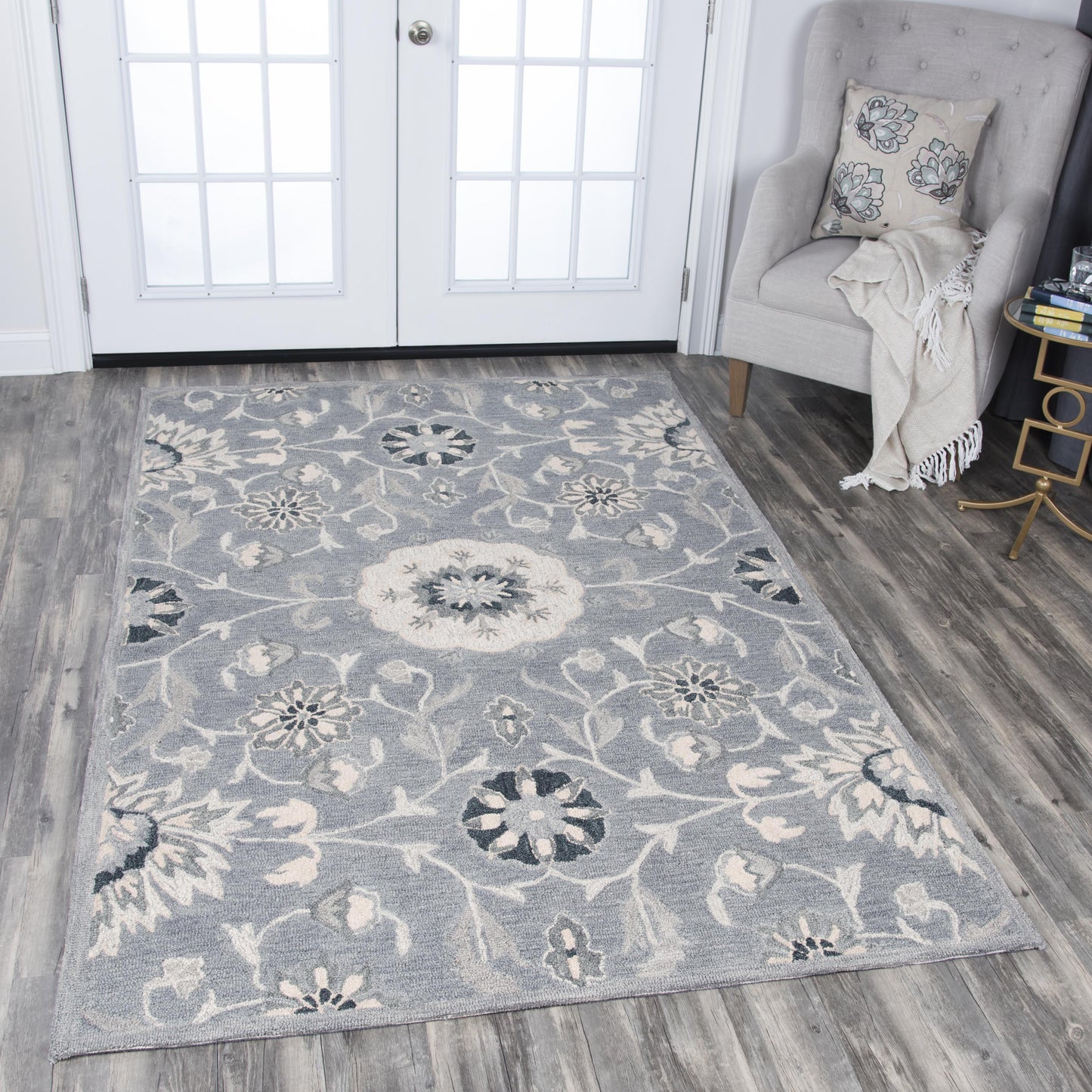 Resonant RS915A Gray Hand-Tufted Rug - Rizzy